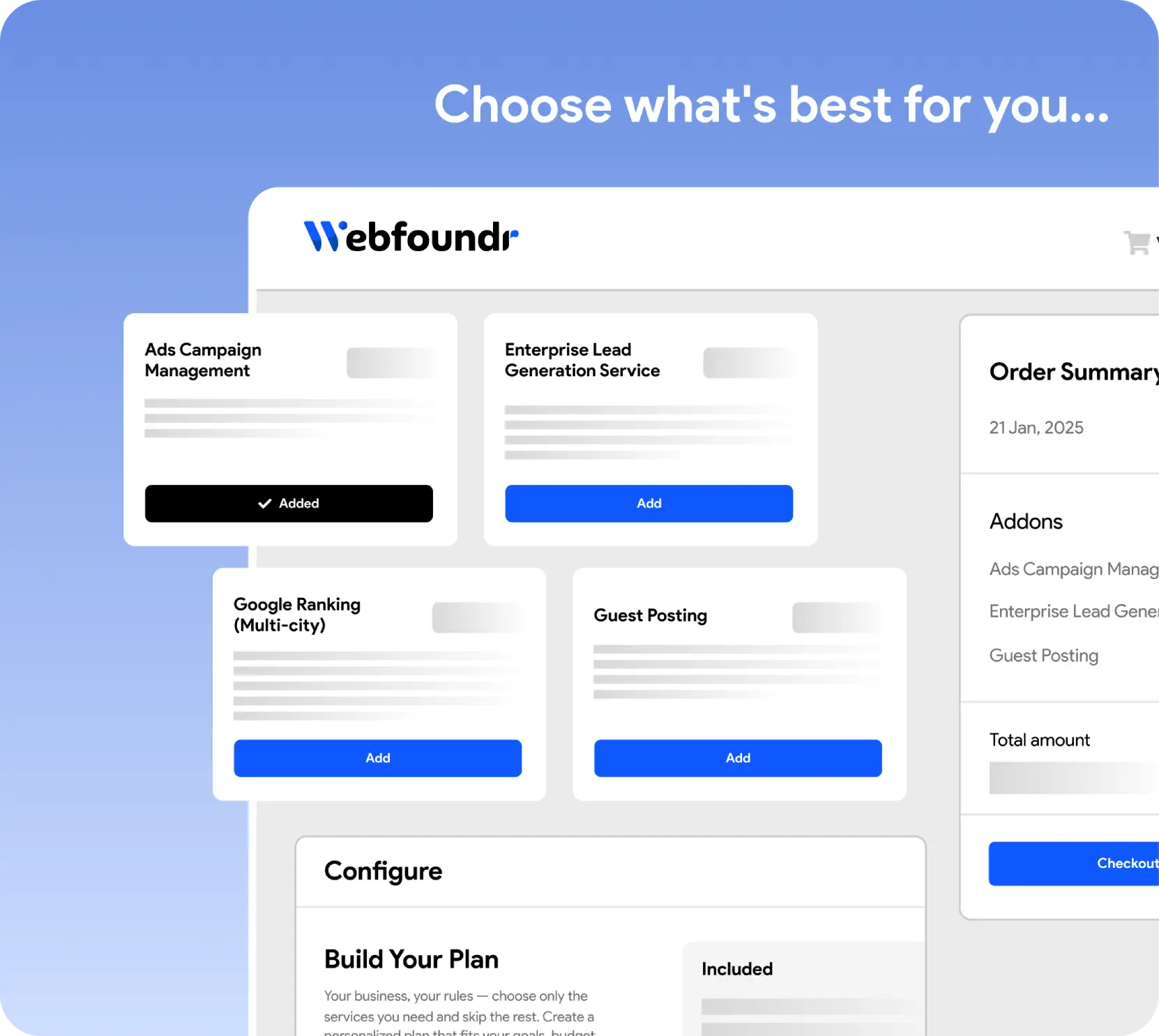 build your plan | Custom IT services